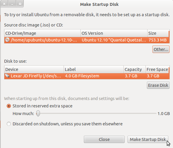 how to install startup disk creator